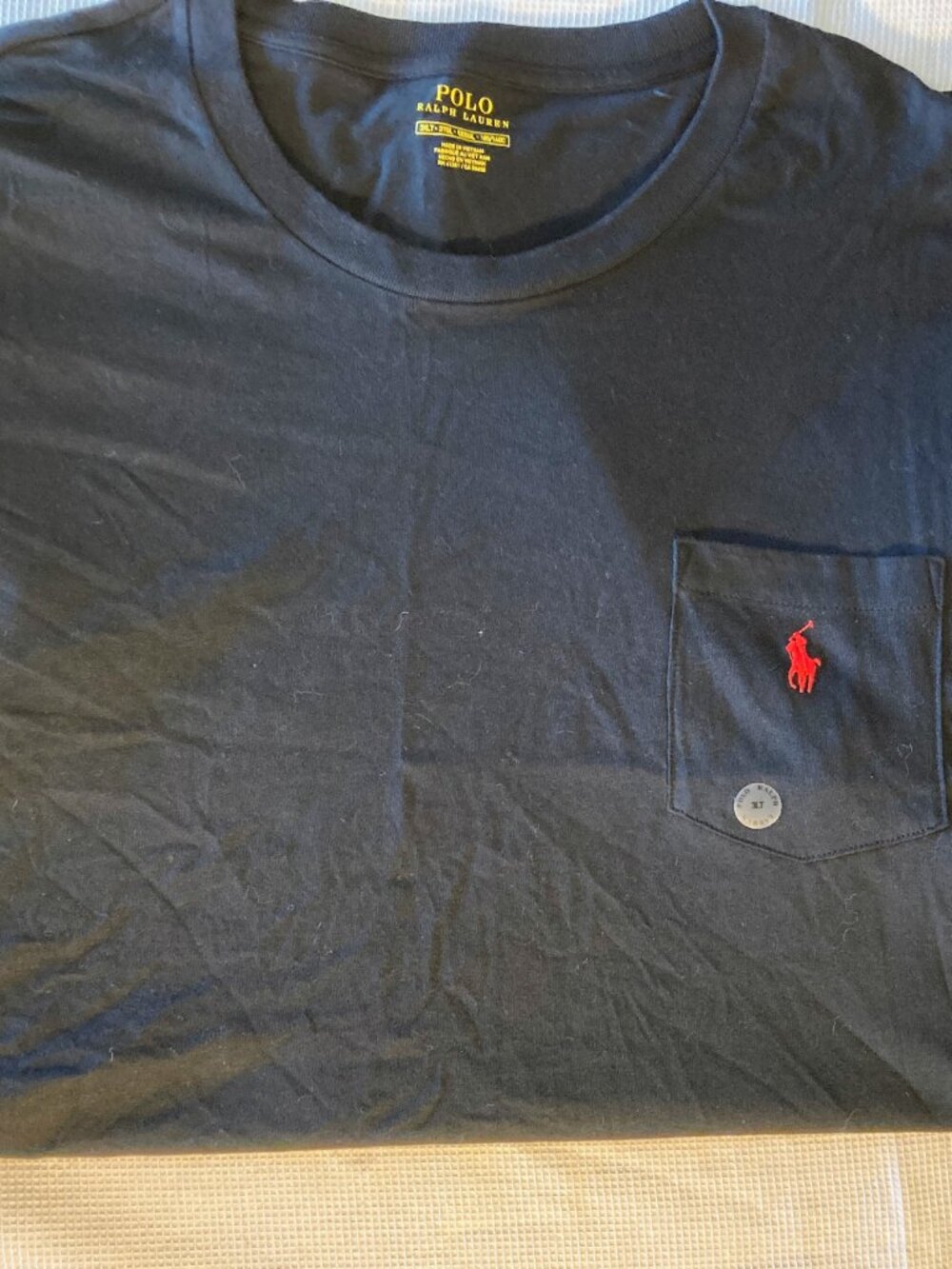 NWT Men's 3XLT black short-sleeved Polo shirt